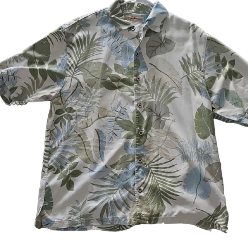 Tropical Leaf Print Men's Shirt